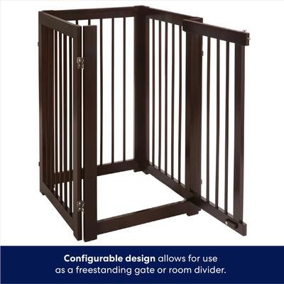 Show full view: Frisco Deluxe Configurable 4-Panel Wood Dog Gate, 36-in, Mahogany slide 5 of 10