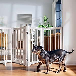 Frisco Deluxe Configurable 4-Panel Wood Dog Gate,36-in, White
