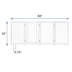 Frisco Deluxe Configurable 4-Panel Wood Dog Gate,36-in, White slide 2 of 8