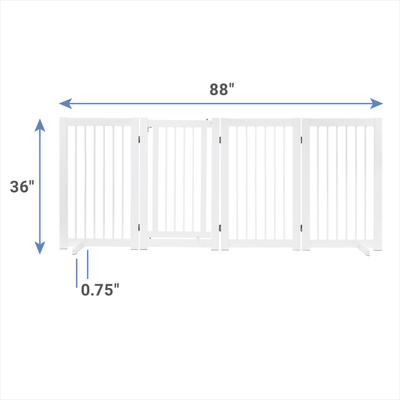 Show full view: Frisco Deluxe Configurable 4-Panel Wood Dog Gate,36-in, White slide 2 of 10