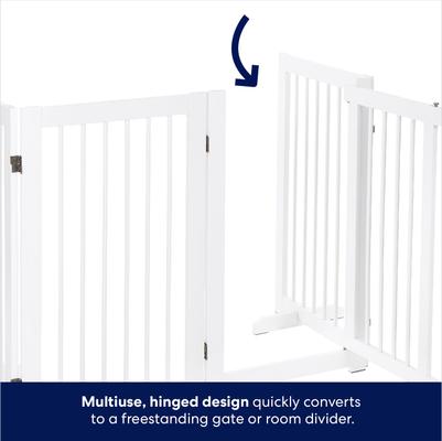 Show full view: Frisco Deluxe Configurable 4-Panel Wood Dog Gate,36-in, White slide 3 of 10