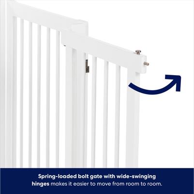 Show full view: Frisco Deluxe Configurable 4-Panel Wood Dog Gate,36-in, White slide 4 of 10