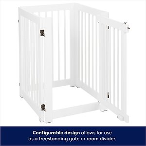 Frisco Deluxe Configurable 4-Panel Wood Dog Gate,36-in, White