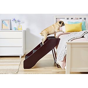Frisco Deluxe Foldable Wooden Carpeted Cat & Dog Stairs, Brown, X-Large