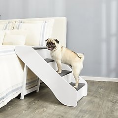 Frisco Deluxe Foldable Wooden Carpeted Cat & Dog Stairs, White, X-Large