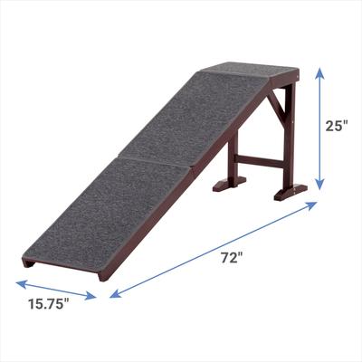 Show full view: Frisco Deluxe Wooden Carpeted Cat & Dog Ramp, Brown slide 3 of 8