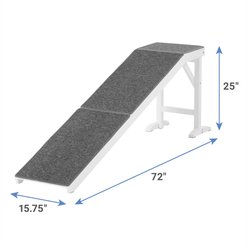 Frisco Deluxe Wooden Carpeted Cat & Dog Ramp, White slide 2 of 4