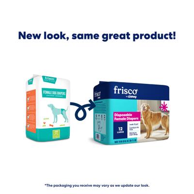 Show full view: Frisco Disposable Female Dog Diapers, Large 12 count slide 2 of 10