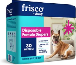 Frisco Disposable Female Dog Diapers, Medium, 30 count