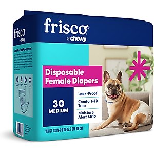 Frisco Disposable Female Dog Diapers, Medium, 30 count