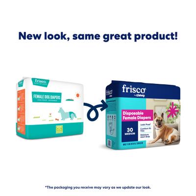Show full view: Frisco Disposable Female Dog Diapers, Medium, 30 count slide 3 of 11