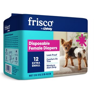 Frisco Disposable Female Dog Diapers, X-Small, 12 count