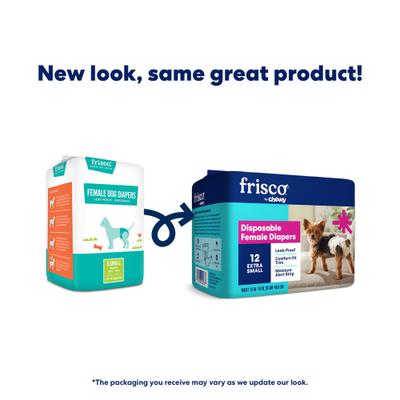 Show full view: Frisco Disposable Female Dog Diapers, X-Small, 12 count slide 2 of 10