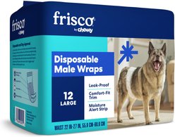 Frisco Disposable Male Dog Wraps, Large, 12 count