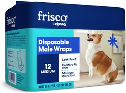Frisco Disposable Male Dog Wraps, Medium, 12 count