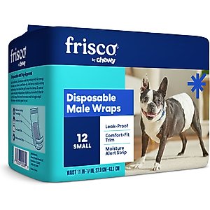 Frisco Disposable Male Dog Wraps, Small, 12 count