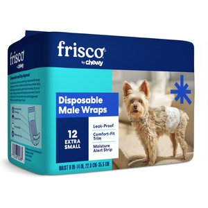 Frisco Disposable Male Dog Wraps, X-Small, 12 count