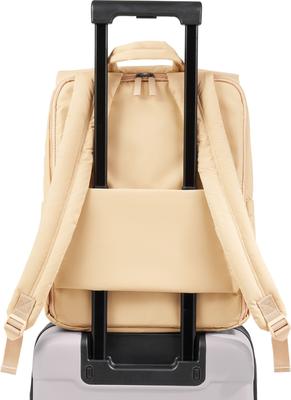 Show full view: Frisco Dog & Cat Backpack Travel Bag with Double Bowl and Food Storage, Beige slide 6 of 11