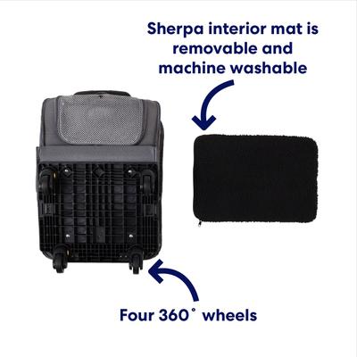 Show full view: Frisco Dog & Cat Carrier on Wheels, Grey slide 6 of 9