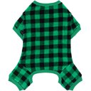 Frisco Dog & Cat Cozy Plush Fleece PJs, Green Plaid, Small