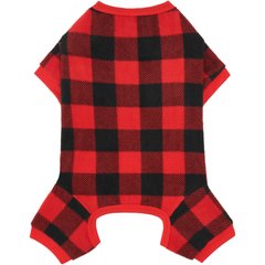 Frisco Dog & Cat Cozy Polar Fleece Pajamas, Red Plaid, Small