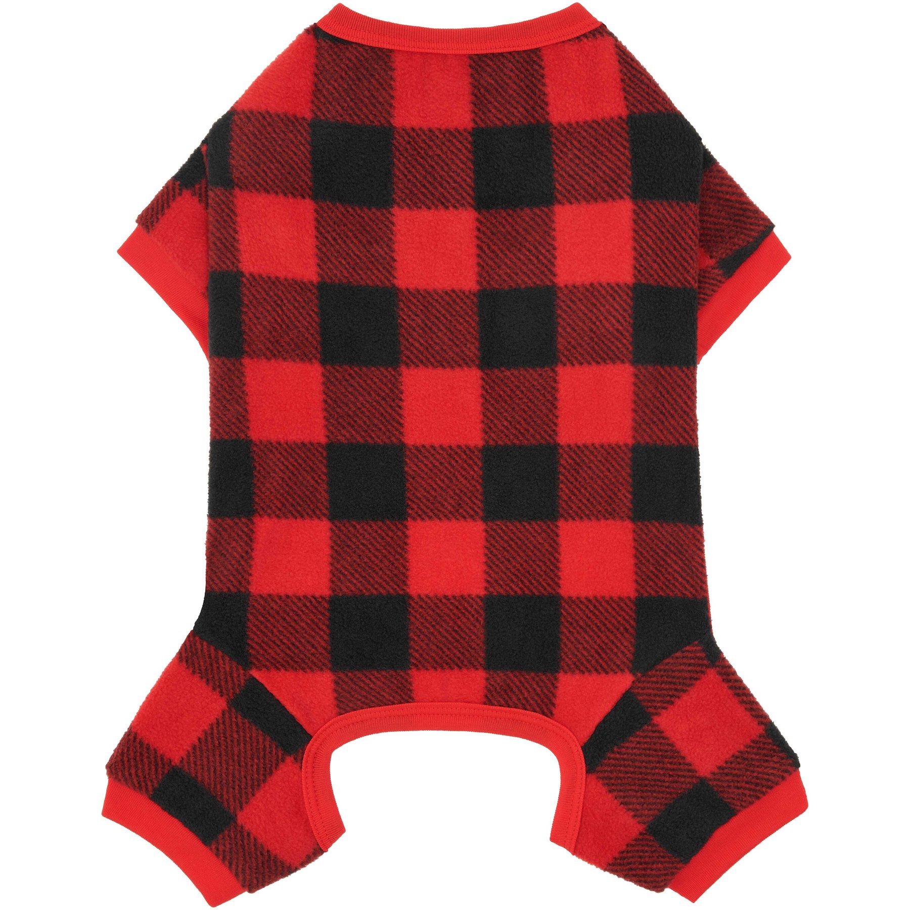 Frisco Dog & Cat Cozy Polar Fleece Pajamas, Red Plaid, X-Large
