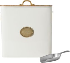 Frisco Dog & Cat Paw Food Storage Canister, White, 16 qt/64 cups, 1 count