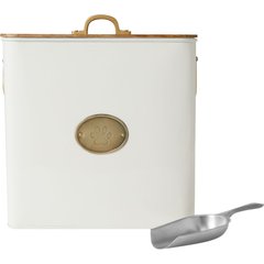 Frisco Dog & Cat Paw Food Storage Canister, White, 16 qt/64 cups, 1 count