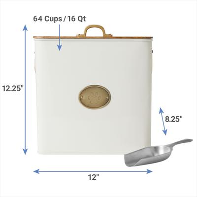 Show full view: Frisco Dog & Cat Paw Food Storage Canister, White, 16 qt/64 cups, 1 count slide 2 of 8