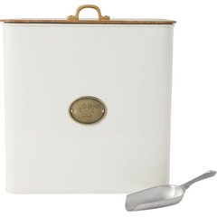 Frisco Dog & Cat Paw Food Storage Canister, White, 34 qt/136 cups, 1 count