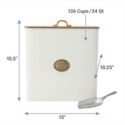 Show full view: Frisco Dog & Cat Paw Food Storage Canister, White, 34 qt/136 cups, 1 count slide 2 of 8