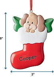 Frisco Christmas Dog in Stocking Resin Personalized Ornament slide 2 of 7