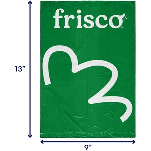 Frisco Dog Poop Bag Dispenser & Poop Bag Roll, Green, Unscented Bags, 15 count roll