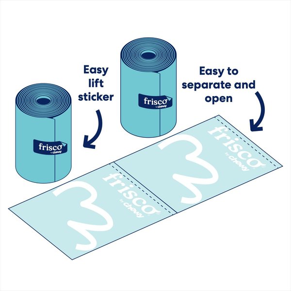 Show full view: Frisco Dog Poop Bag Dispenser & Poop Bag Roll, Pink, Unscented Bags, 15 count roll slide 7 of 9