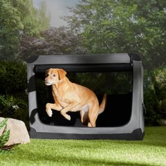 Frisco Dog & Small Pet Indoor & Outdoor 3-Door Collapsible Soft-Sided Crate, Dark Gray, L: 42-in L x 30-in W 31-in H