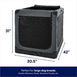 Frisco Dog & Small Pet Indoor & Outdoor 3-Door Collapsible Soft-Sided Crate, Dark Gray, L: 42-in L x 30-in W 31-in H slide 2 of 7