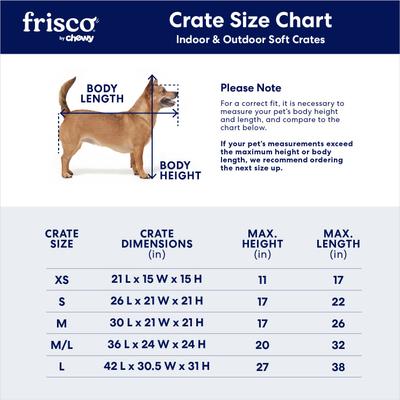 Show full view: Frisco Dog Indoor & Outdoor 3-Door Collapsible Soft-Sided Crate, Dark Gray, L: 42-in L x 30-in W 31-in H slide 3 of 8