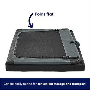 Frisco Dog & Small Pet Indoor & Outdoor 3-Door Collapsible Soft-Sided Crate, Dark Gray, Med: 30-in L x 21-in W x 21-in H