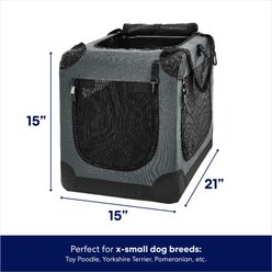 Frisco Dog Indoor & Outdoor 3-Door Collapsible Soft-Sided crate, Dark Gray, XS: 21-in L x 15-in W x 15-in H slide 2 of 7