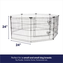 Frisco Dog & Small Pet Wire Exercise Pen with Step-Through Door, Black, 24-in slide 2 of 8