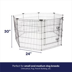 Frisco Dog & Small Pet Wire Exercise Pen with Step-Through Door, Black, 30-in slide 2 of 8