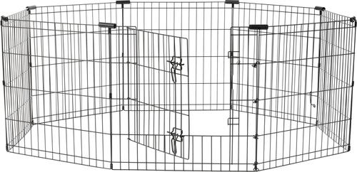 Show full view: Frisco Dog & Small Pet Wire Exercise Pen with Step-Through Door, Black, 30-in slide 4 of 11