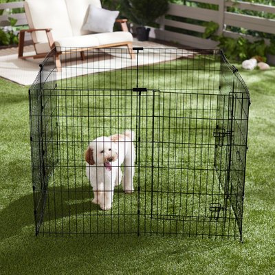 Frisco Frisco Dog Exercise Playpen with Step-Through Door, Black, 36-inch