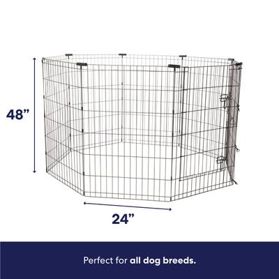 Show full view: Frisco Dog & Small Pet Wire Exercise Pen with Step-Through Door, Black, 48-in slide 3 of 11