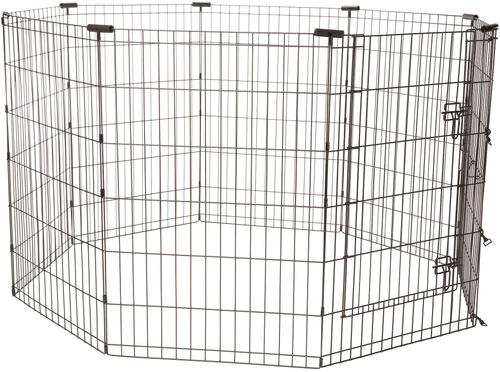 Show full view: Frisco Dog & Small Pet Wire Exercise Pen with Step-Through Door, Black, 48-in slide 4 of 11