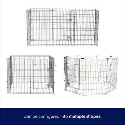 Show full view: Frisco Dog & Small Pet Wire Exercise Pen with Step-Through Door, Black, 48-in slide 7 of 11