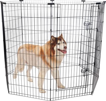 Show full view: Frisco Dog & Small Pet Wire Exercise Pen with Step-Through Door, Black, 48-in slide 8 of 11