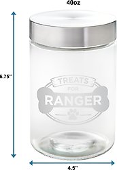 Frisco "Doggie Treats" Glass Personalized Treat Jar with Lid, 5 cup, 40oz slide 2 of 5