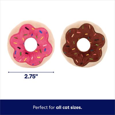 Show full view: Frisco Donut Plush Cat Toy with Catnip, 2 count slide 3 of 7