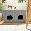 Frisco Double Cube Stackable & Collapsible Cat Condo, Gray